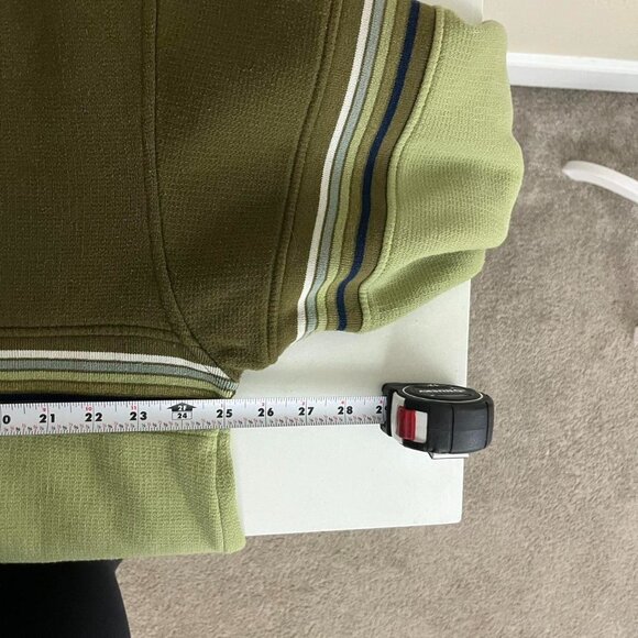 Quiksilver 90s green and khaki oversized  V-neck sweater - Picture 6 of 8